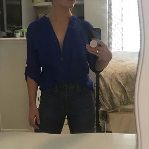 Royal blue blouse
